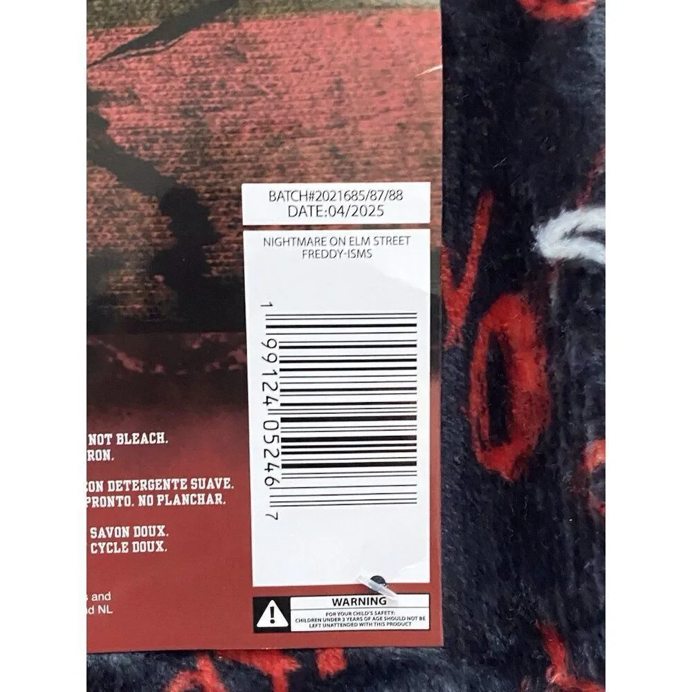 Nightmare on Elm Street Freddy Krueger Silk Touch Throw Blanket 50 X‎ 70” NEW